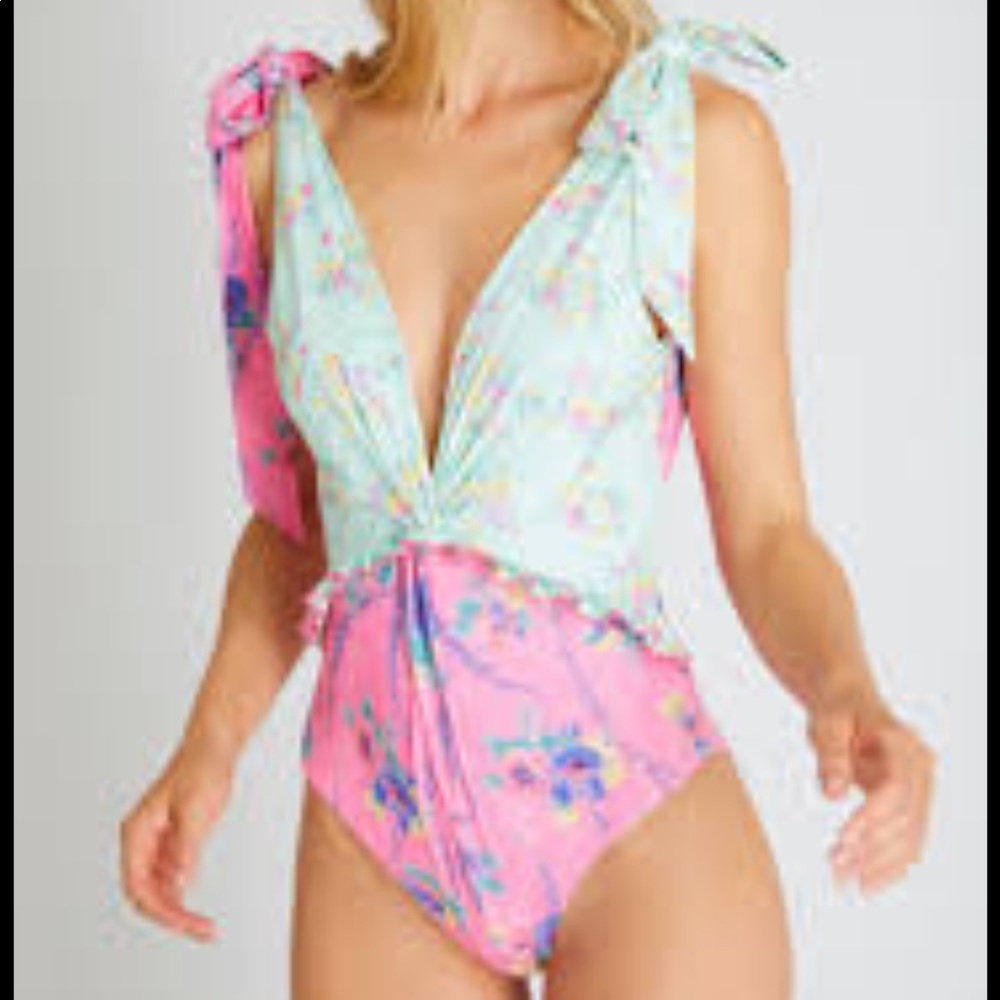Love shack fancy NWT and pouch bag bathing suit